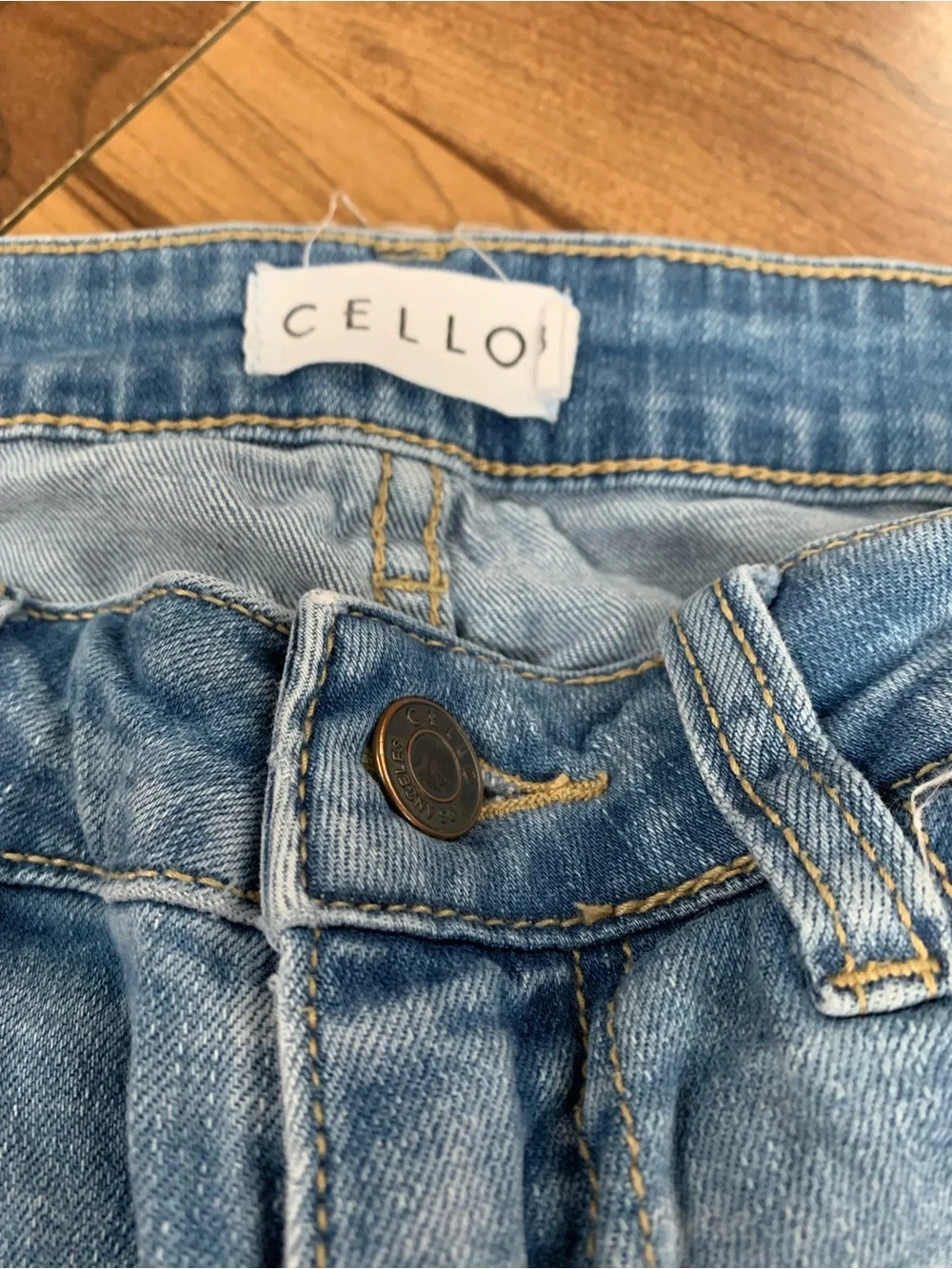 Cello Distressed Skinny Jeans Women Size 3 Blue Denim Ripped Frayed Stretch